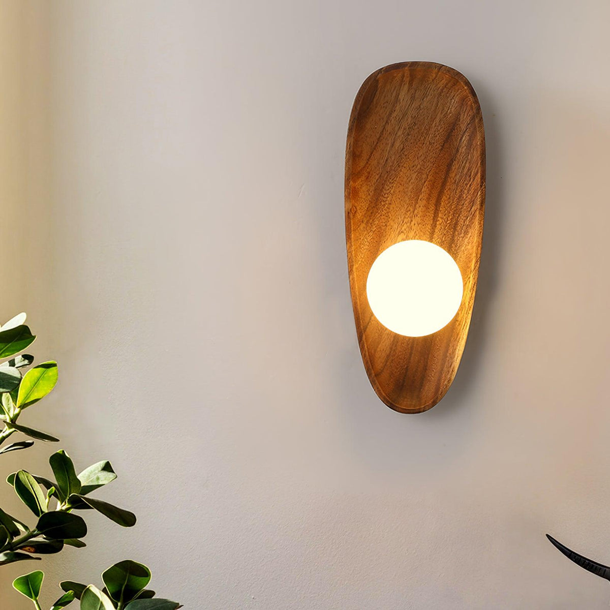 Ligno  Wall Lamp Natural Wood Glass