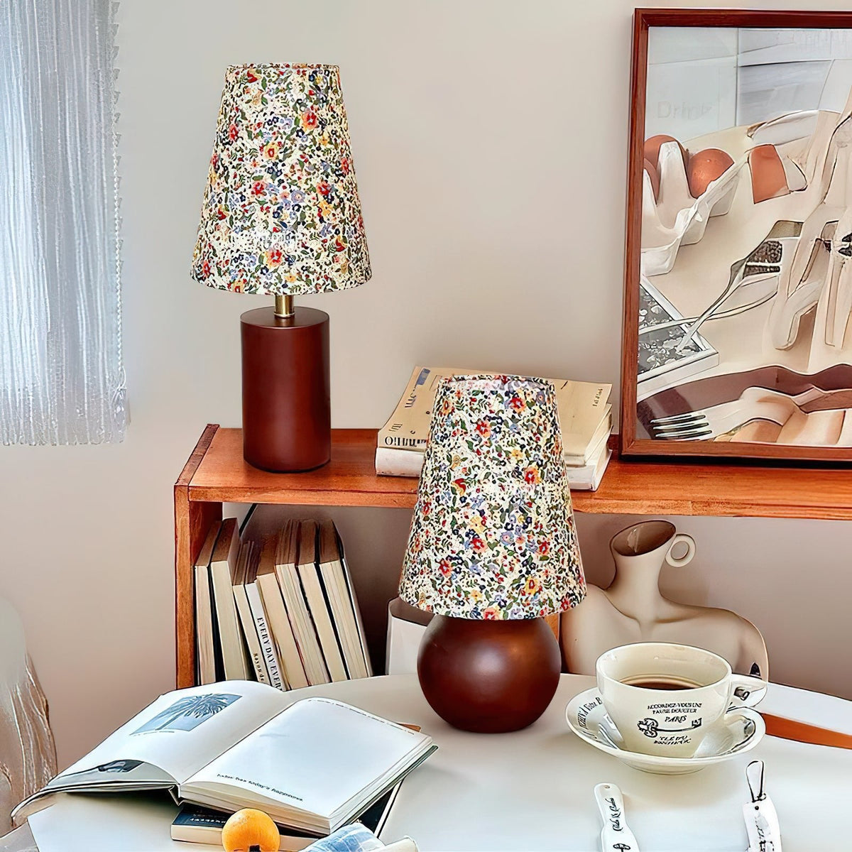 Elvivelia lámpara de mesa Vintage de madera