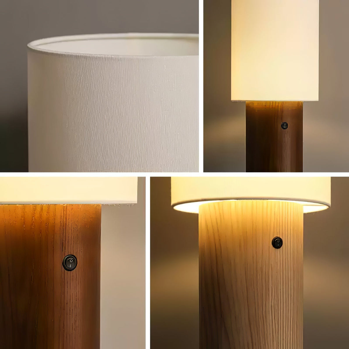 Uvynir lámpara de pie cilíndrica de madera