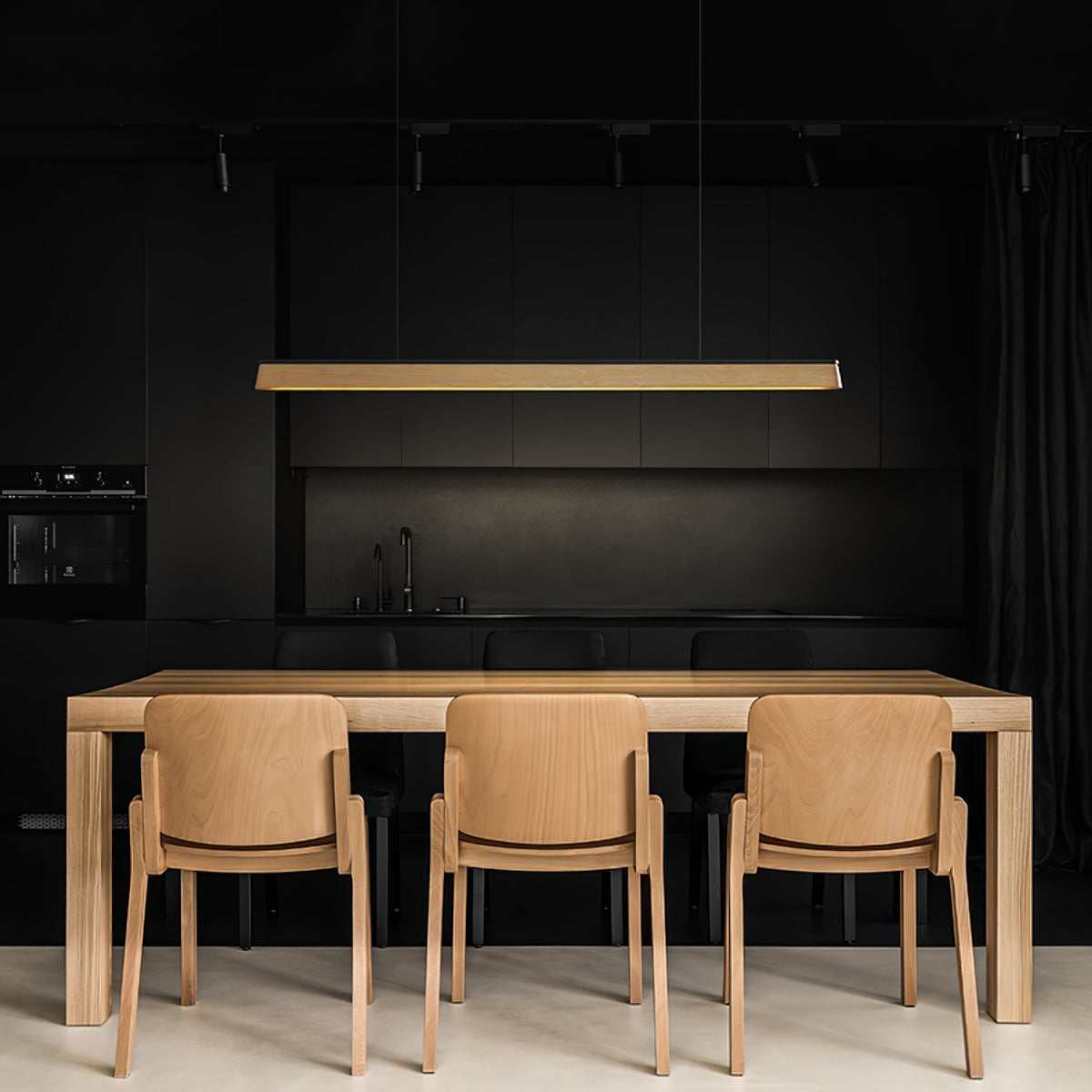 Zura lámpara colgante lineal de madera industrial