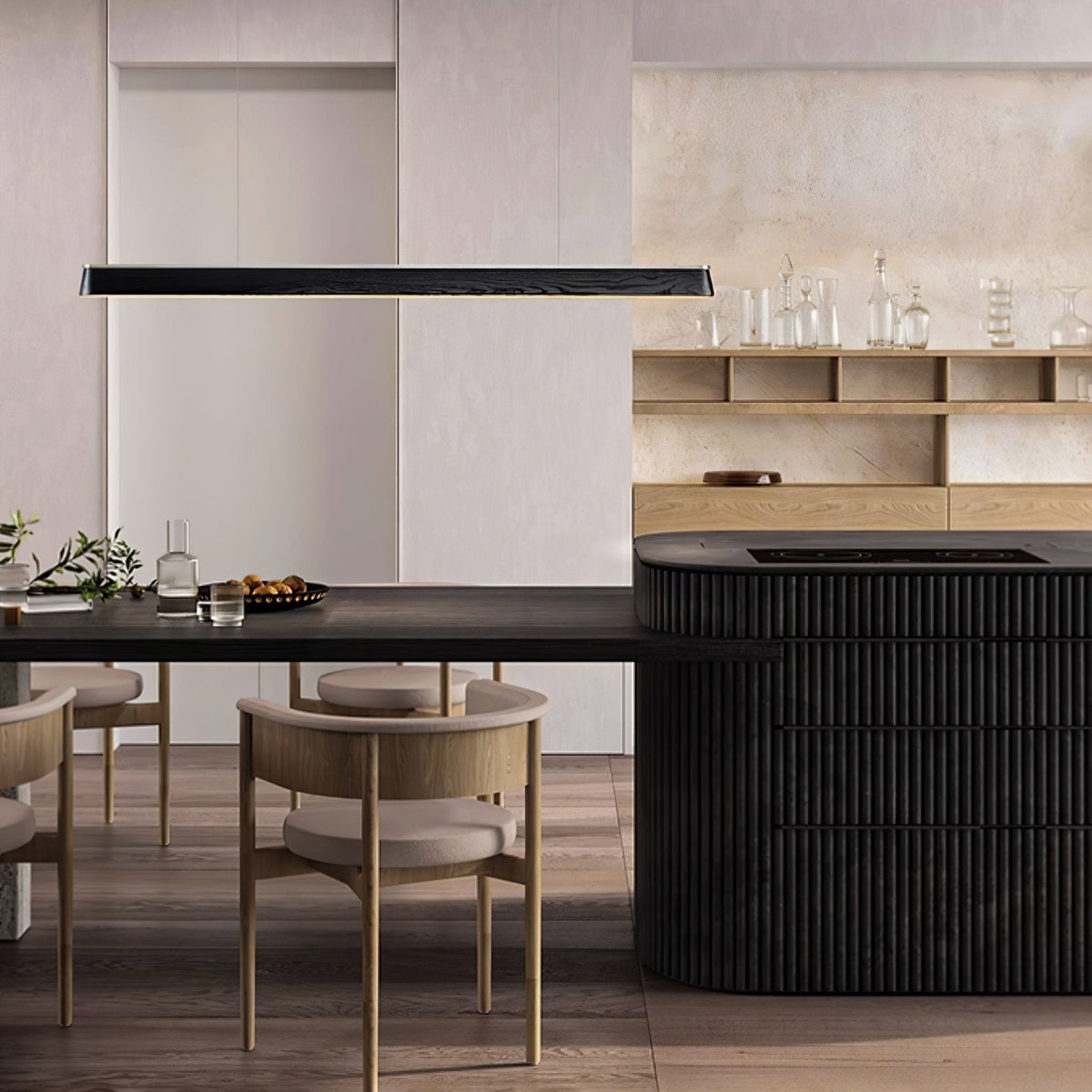 Zura lámpara colgante lineal de madera industrial
