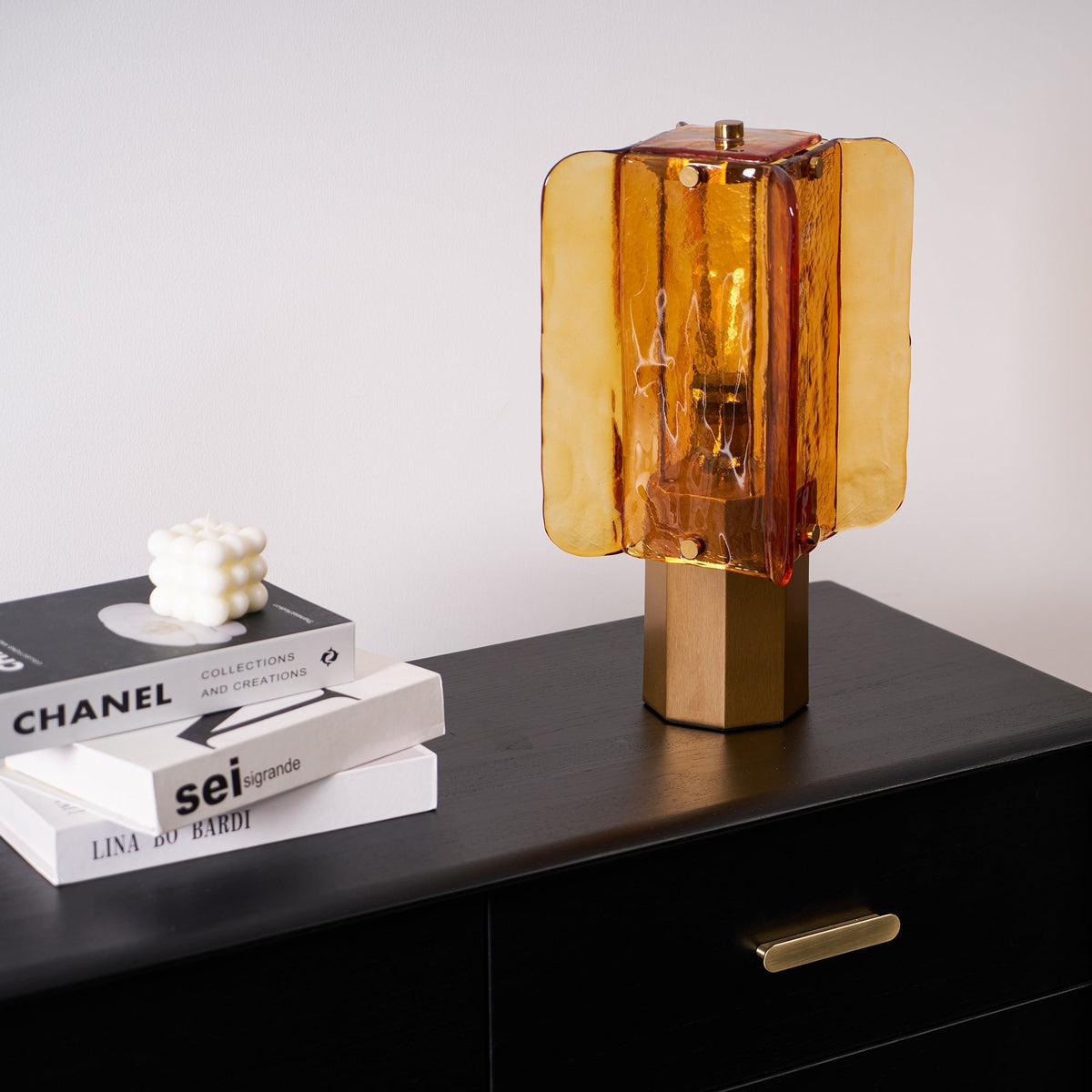 Yentix lámpara de mesa de vidrio