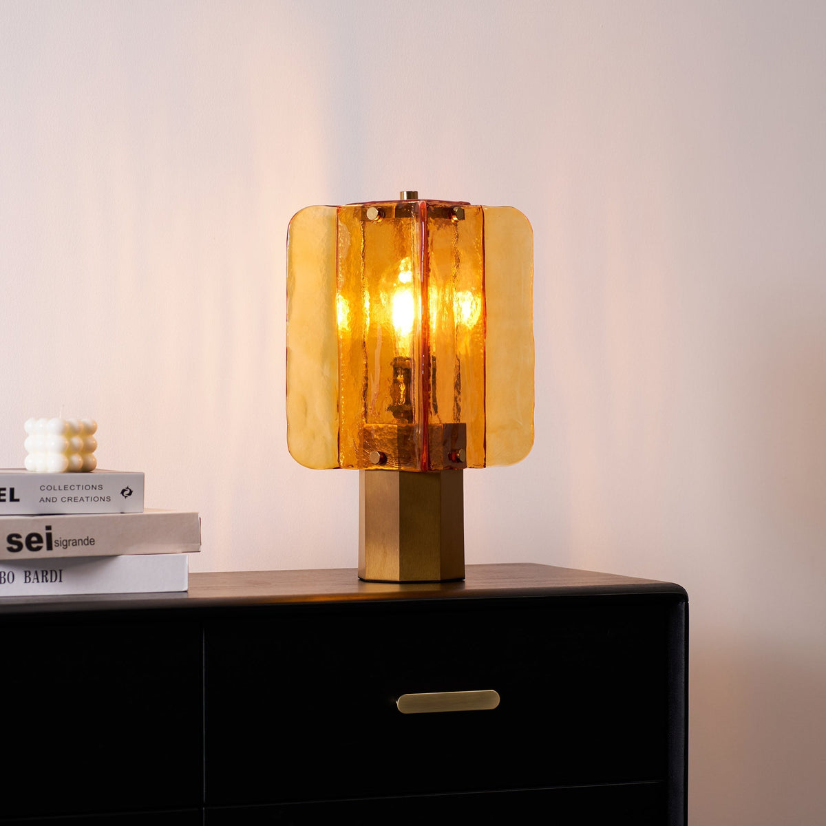 Yentix lámpara de mesa de vidrio