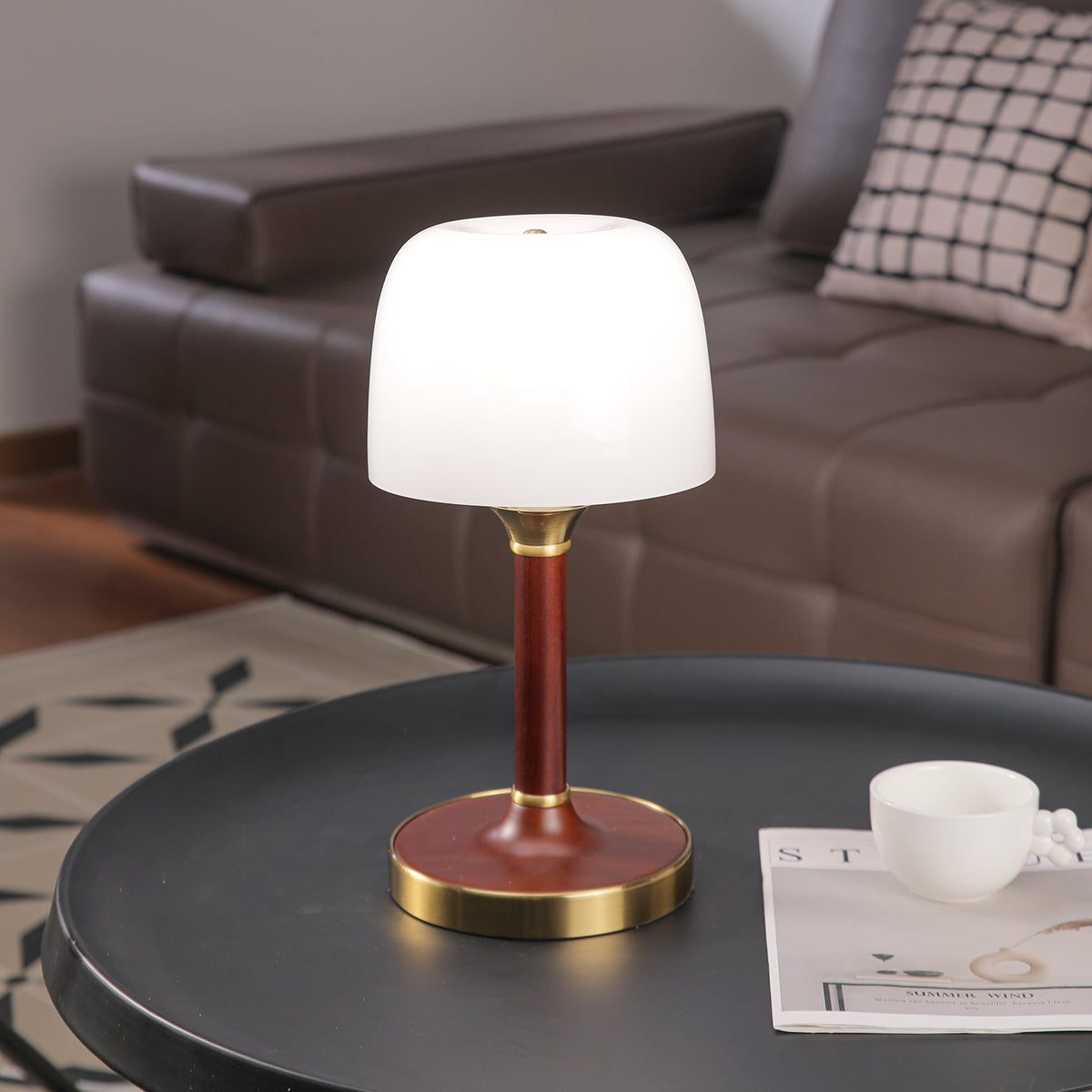 Rinariella lámpara de mesa de madera estilo
