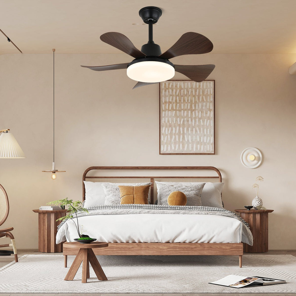 Aveline ventilador de techo con luz de madera