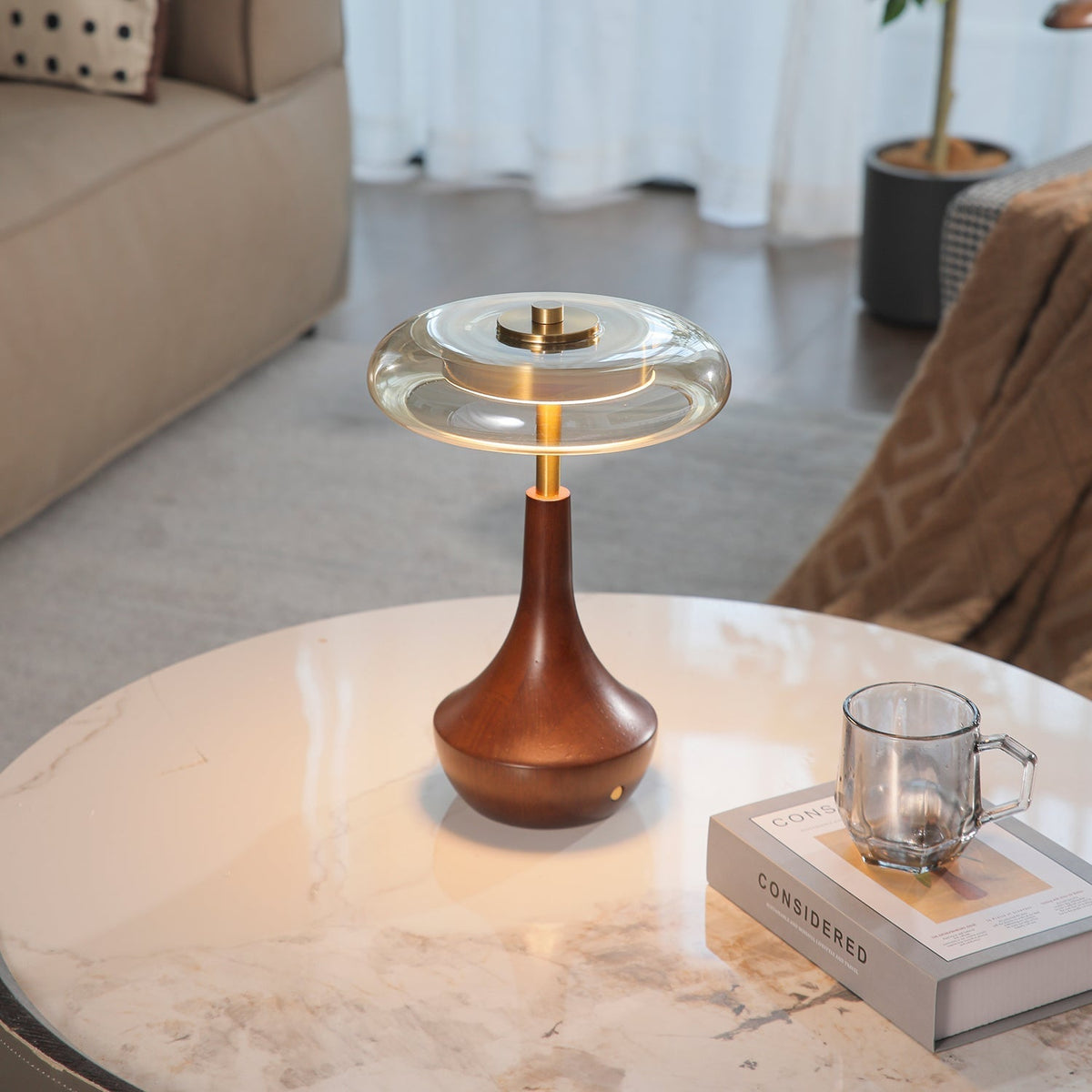 Orlan lámpara de mesa de madera vintage