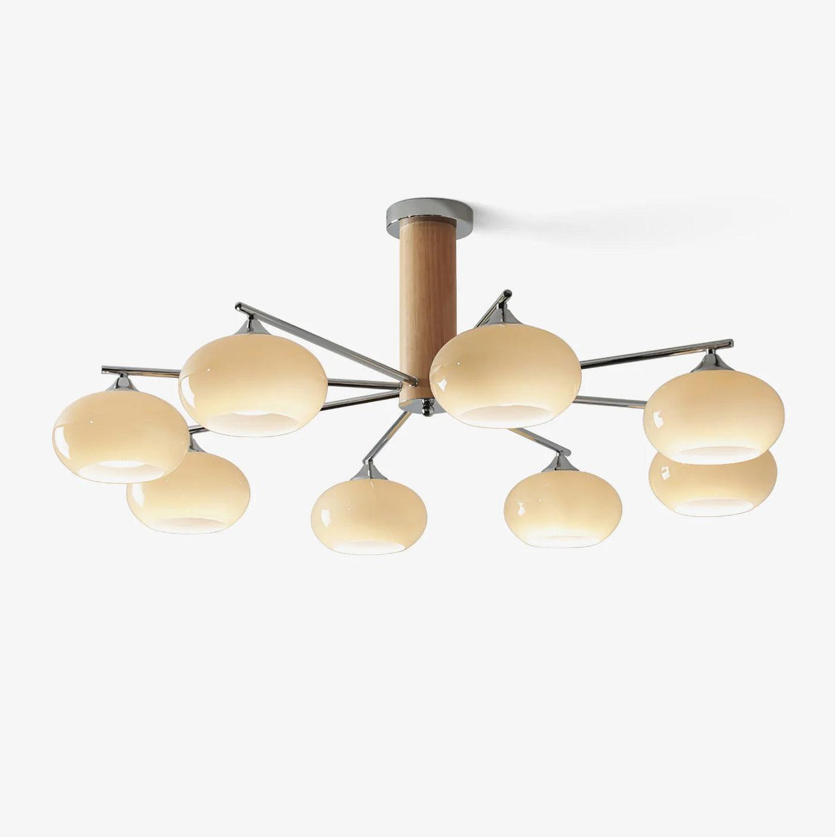 Srra lámpara de araña Persimmon vidrio Mid-Century 8-Light