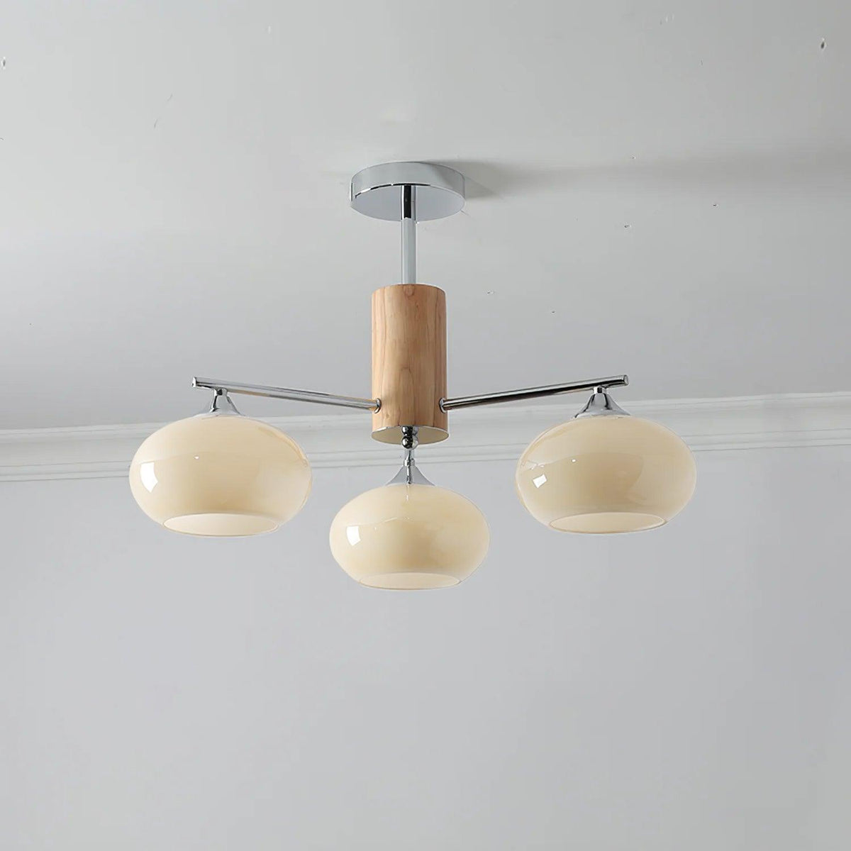 Srra lámpara de araña Persimmon vidrio Mid-Century 8-Light