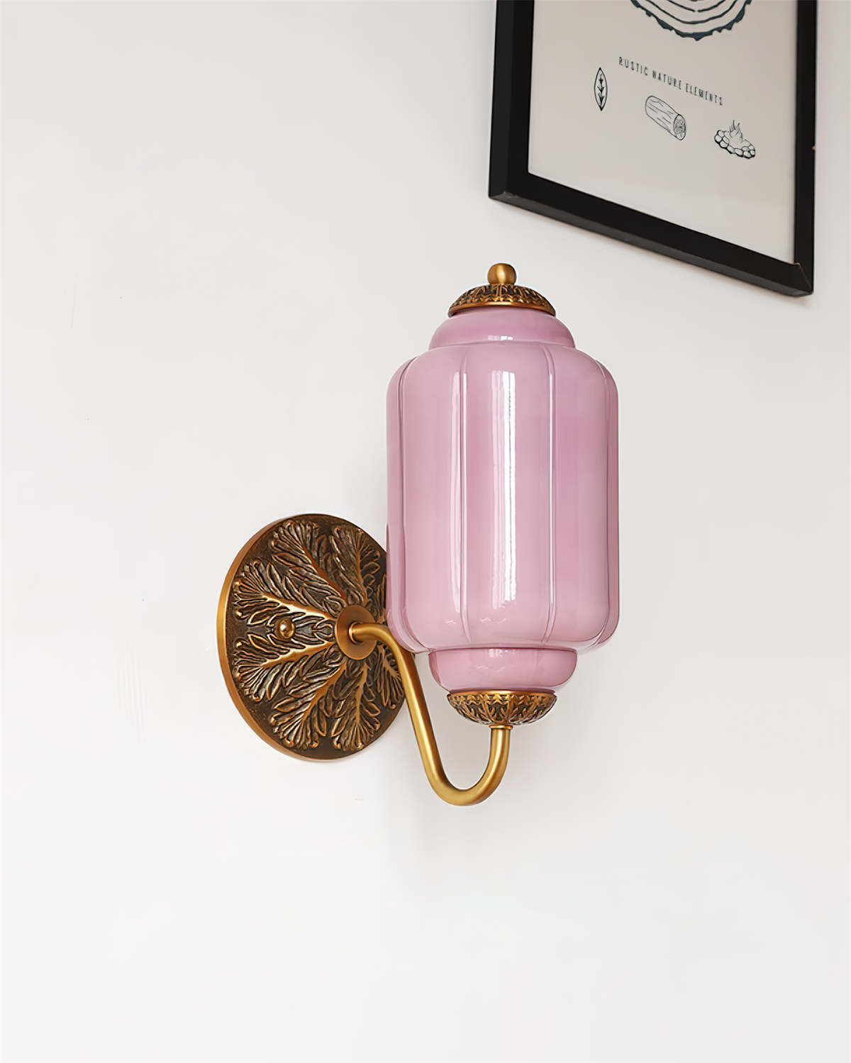 Melvane aplique de pared Vintage de vidrio rosa