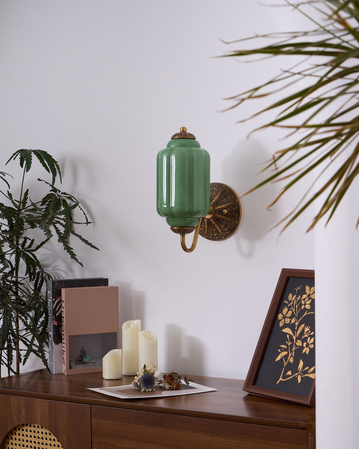 Melvane aplique de pared Vintage de vidrio rosa