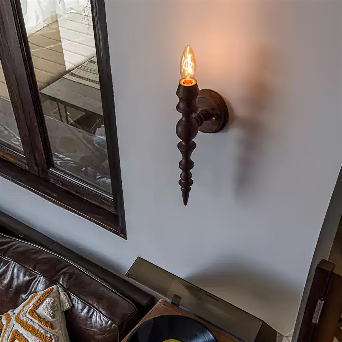Aplique de pared moderno vintage de madera cuerpo múltiples acabados en madera