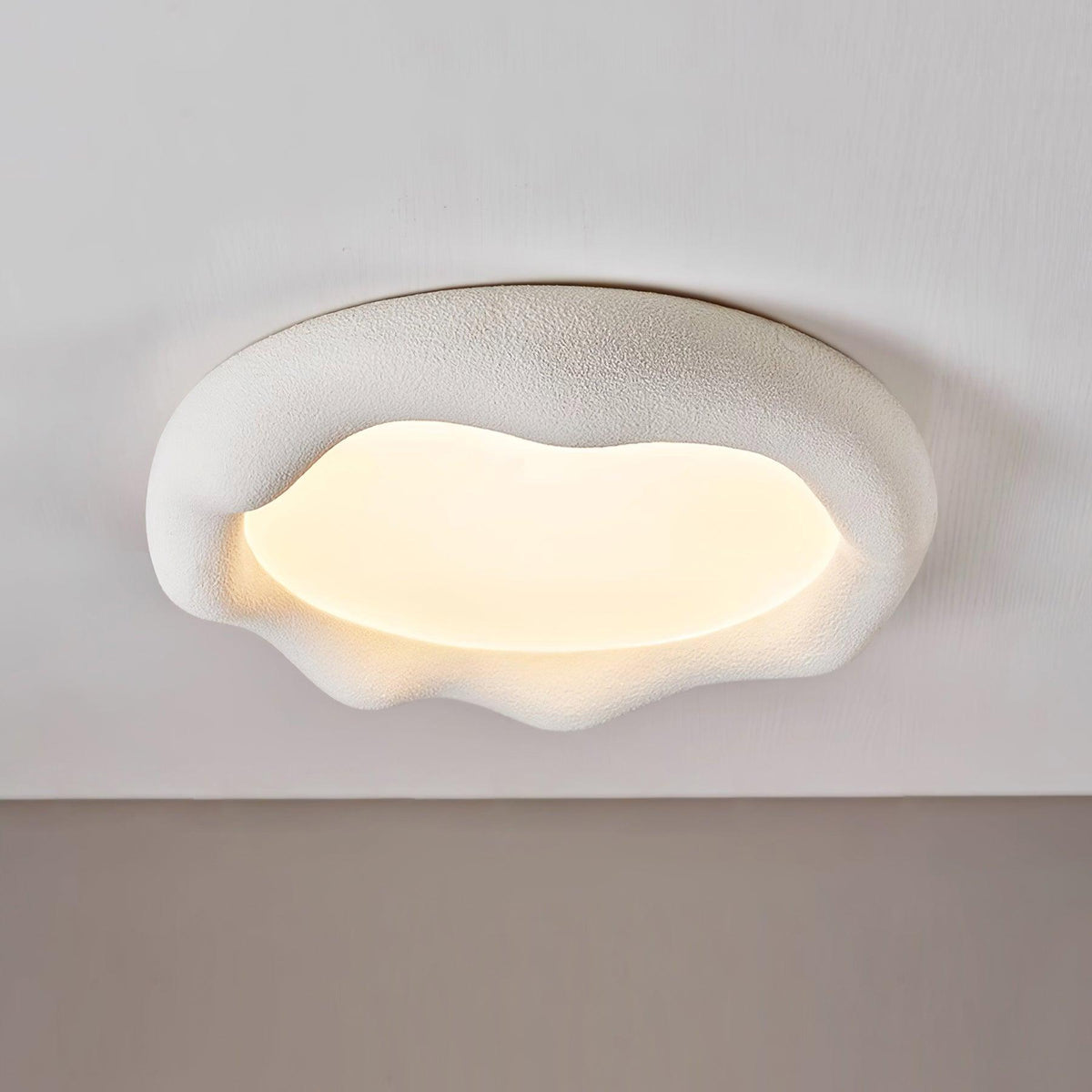 Lámpara de techo orgánica de resina y fibra en beige