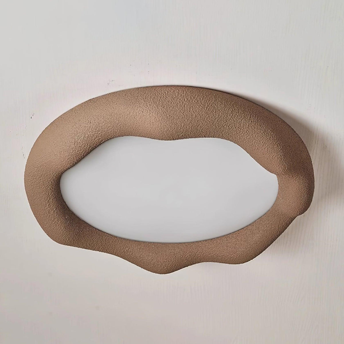 Lámpara de techo orgánica de resina y fibra en beige