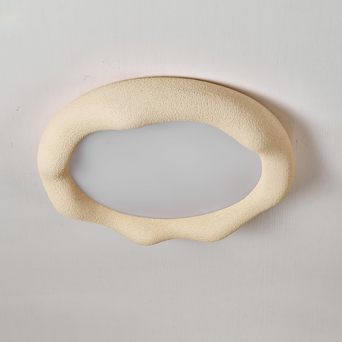 Lámpara de techo orgánica de resina y fibra en beige