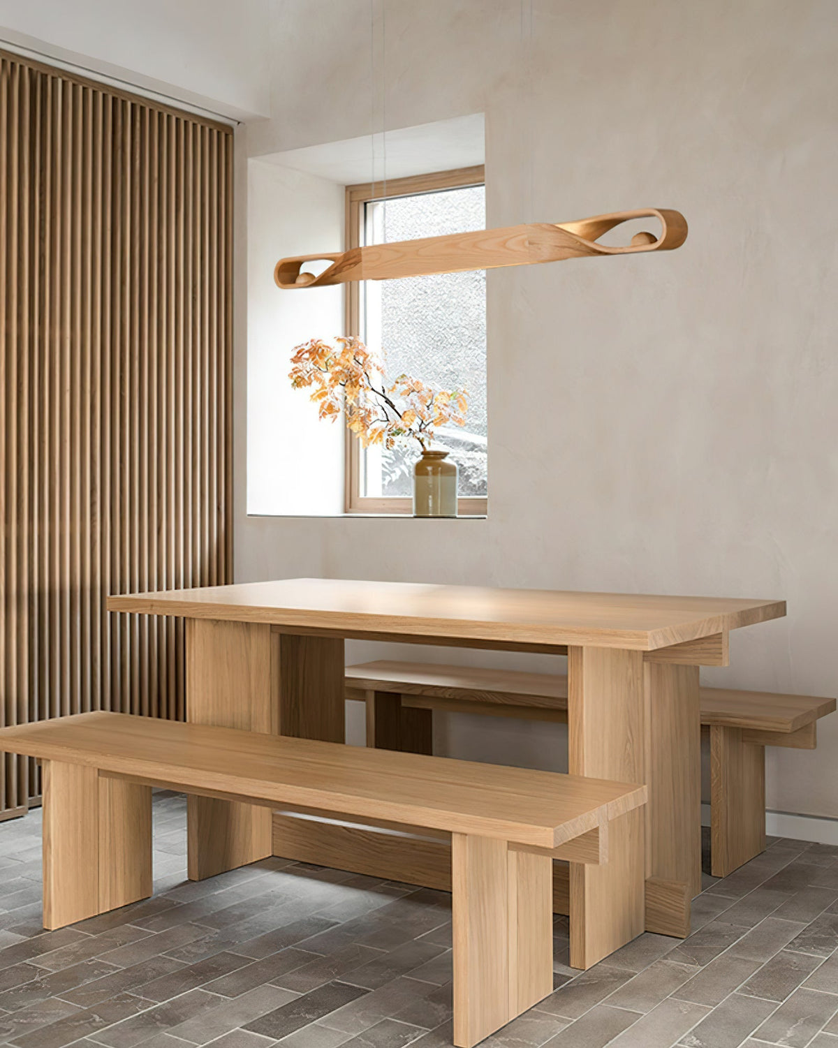 Lemior lámpara colgante de madera curvada minimalista