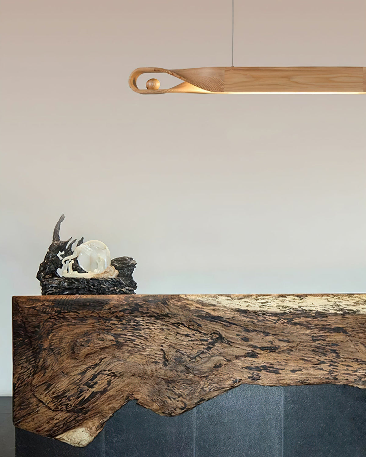 Lemior lámpara colgante de madera curvada minimalista