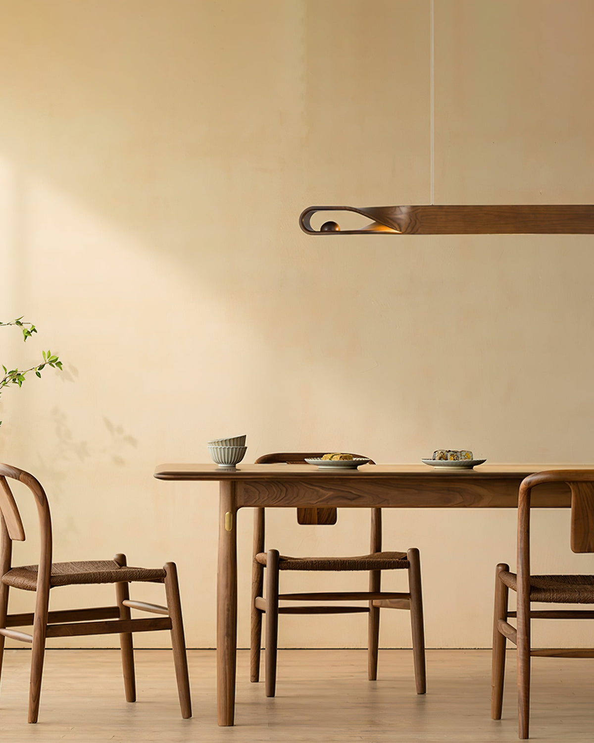 Lemior lámpara colgante de madera curvada minimalista