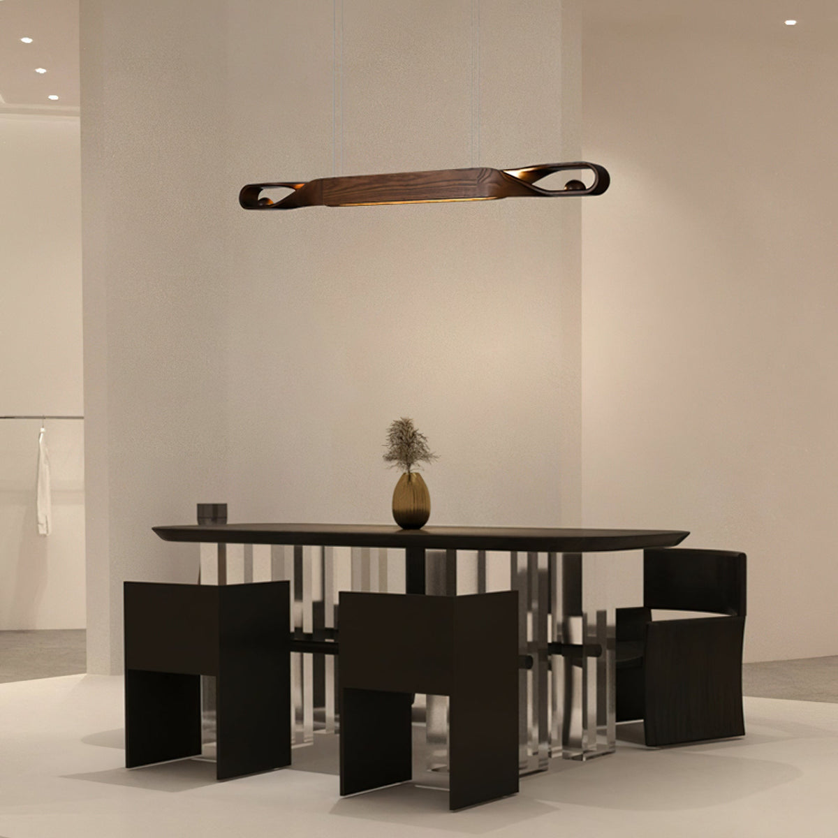 Lemior lámpara colgante de madera curvada minimalista