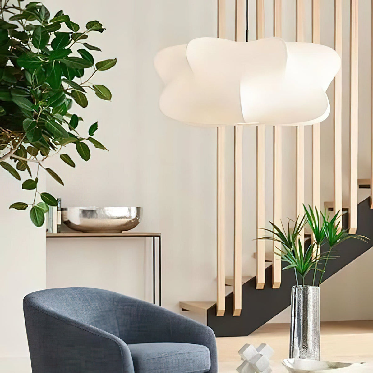 Luxe lámpara colgante contemporánea de seda