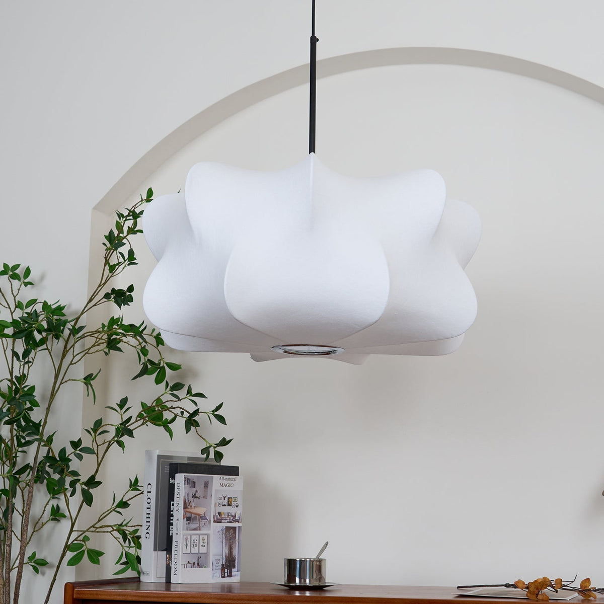 Luxe lámpara colgante contemporánea de seda