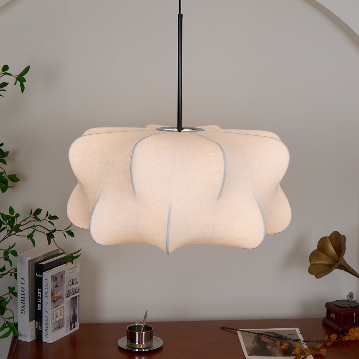 Luxe lámpara colgante contemporánea de seda