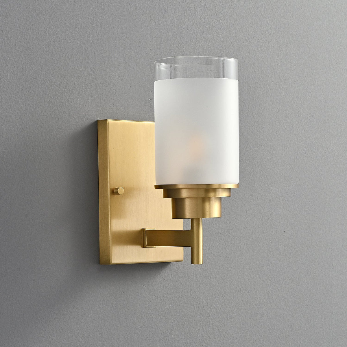 Myvele aplique de pared elegancia Vintage en latón con pantalla de vidrio