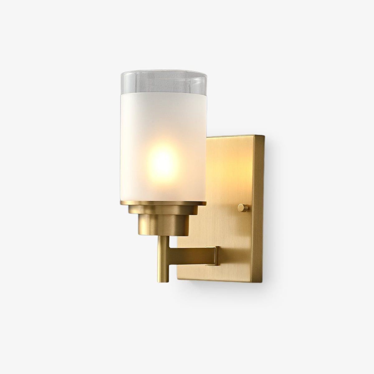 Myvele aplique de pared elegancia Vintage en latón con pantalla de vidrio