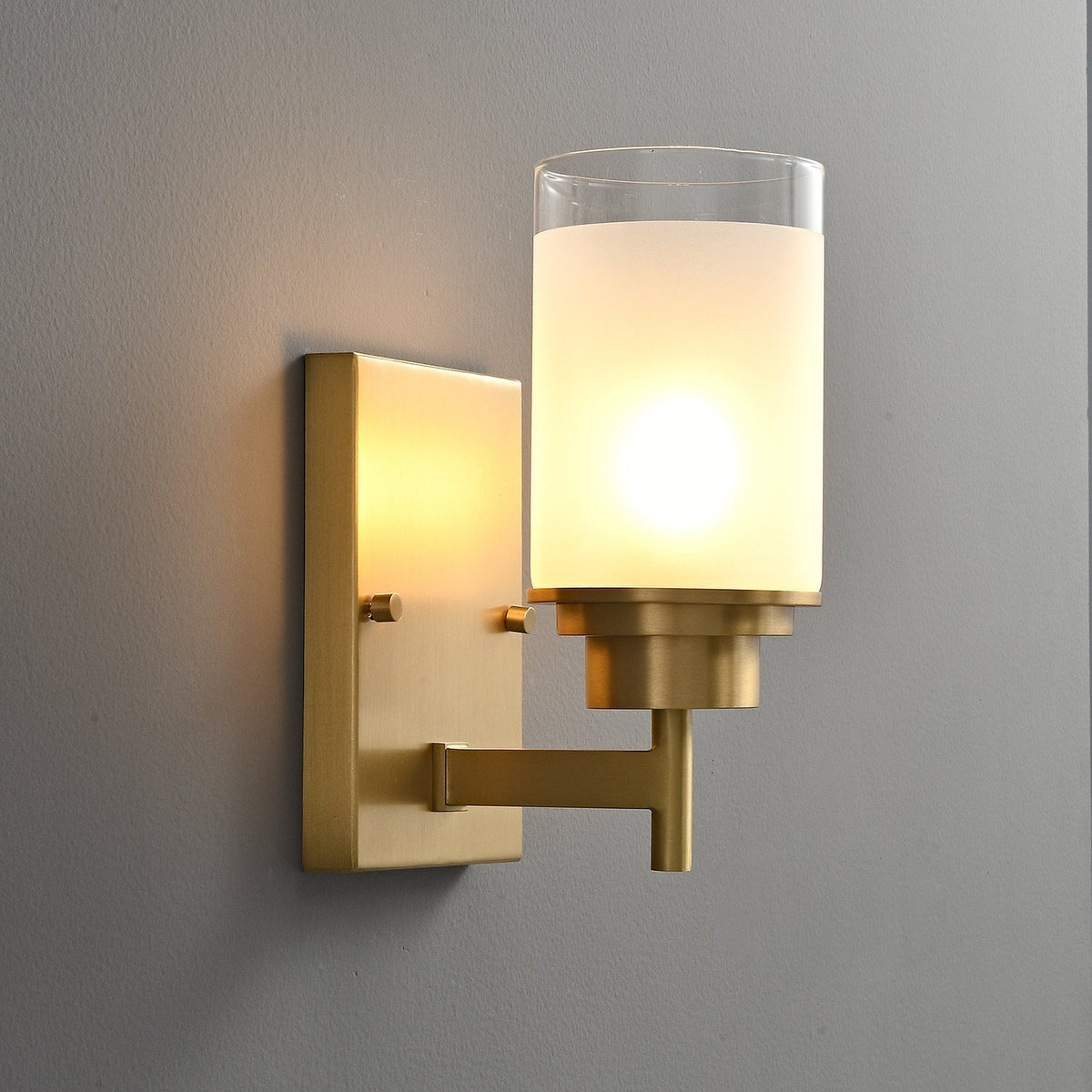 Myvele aplique de pared elegancia Vintage en latón con pantalla de vidrio
