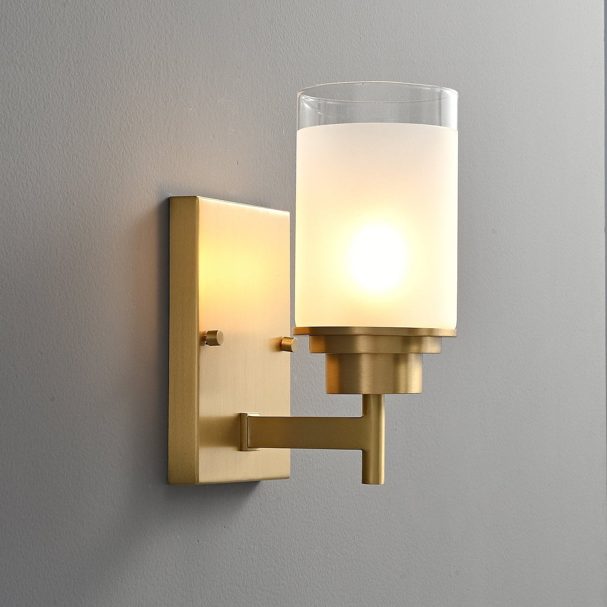 Myvele aplique de pared elegancia Vintage en latón con pantalla de vidrio