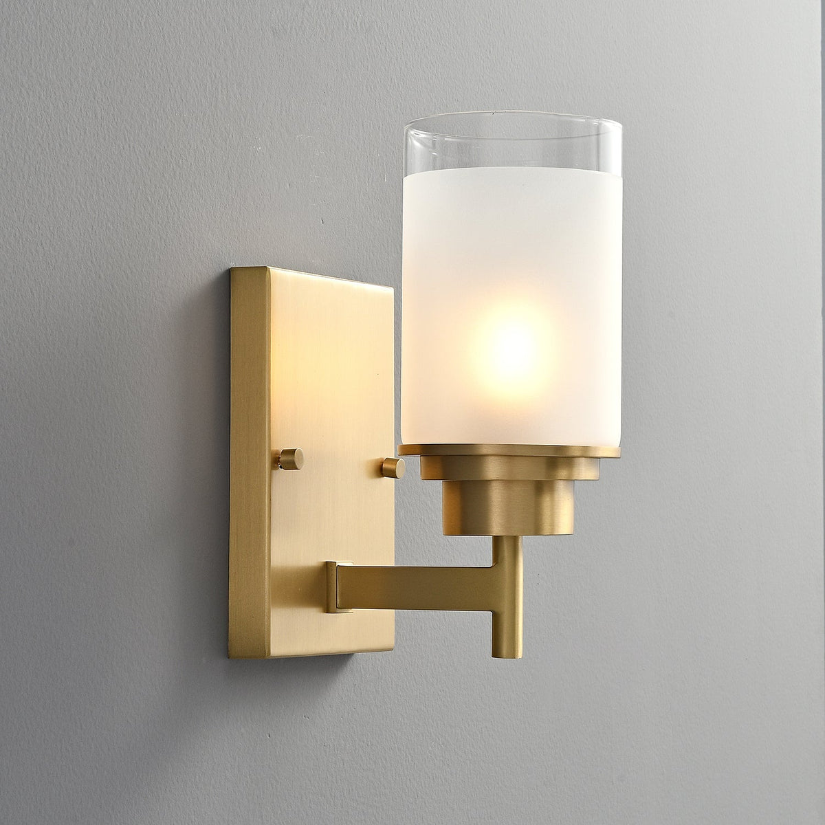 Myvele aplique de pared elegancia Vintage en latón con pantalla de vidrio