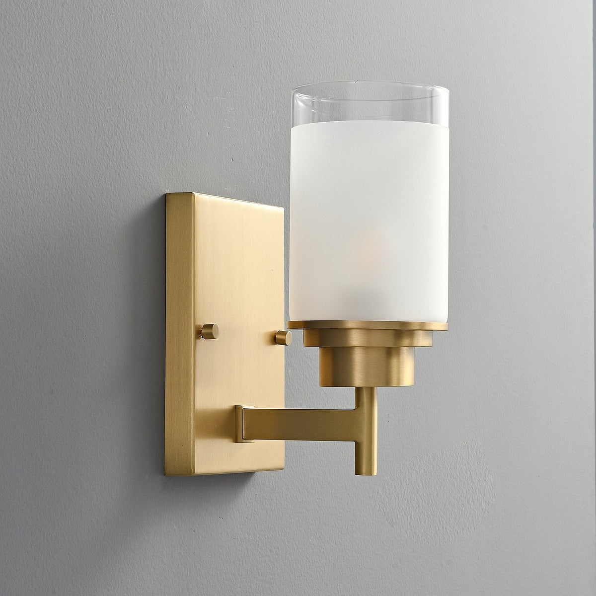 Myvele aplique de pared elegancia Vintage en latón con pantalla de vidrio