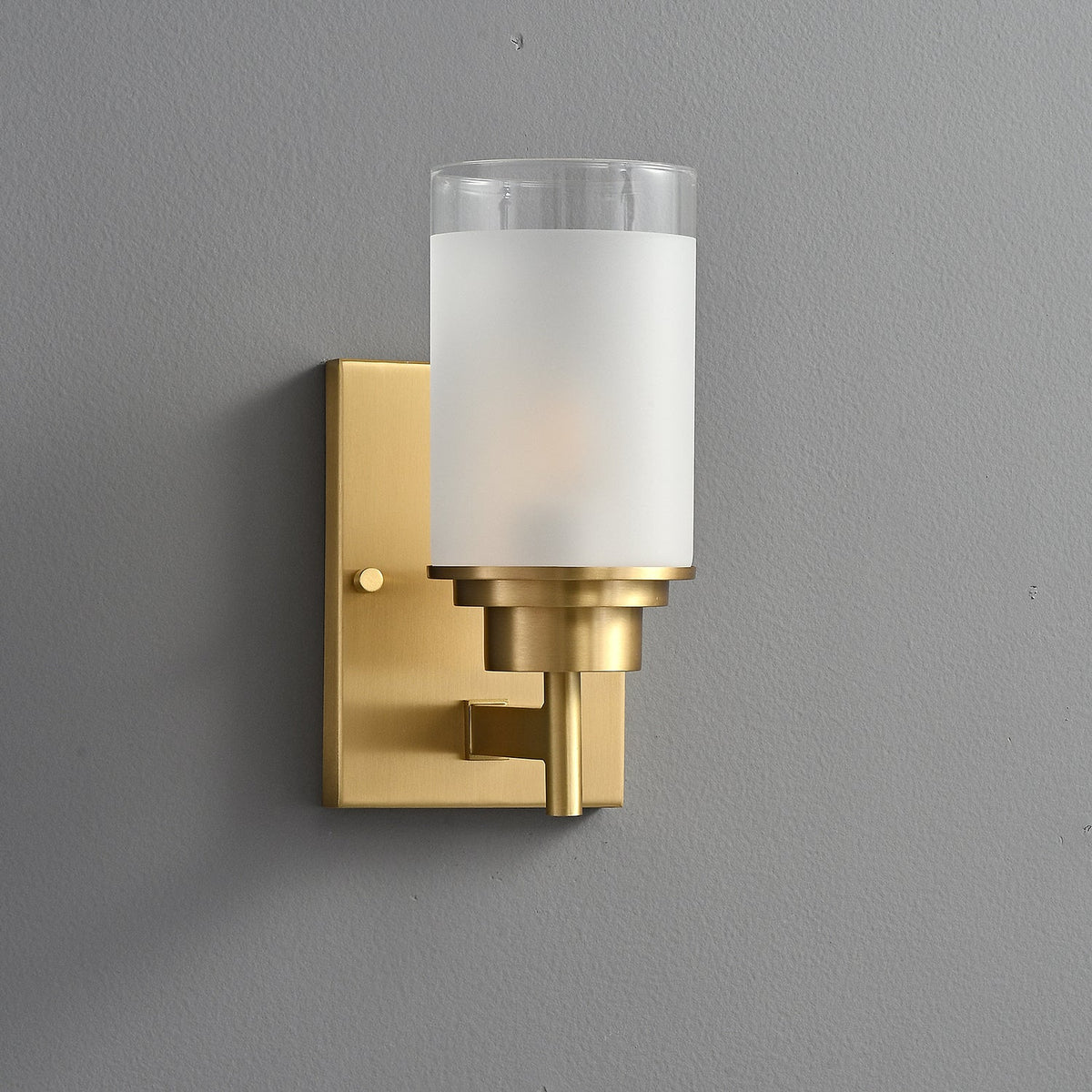 Myvele aplique de pared elegancia Vintage en latón con pantalla de vidrio