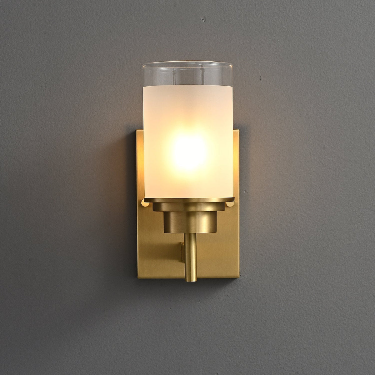 Myvele aplique de pared elegancia Vintage en latón con pantalla de vidrio