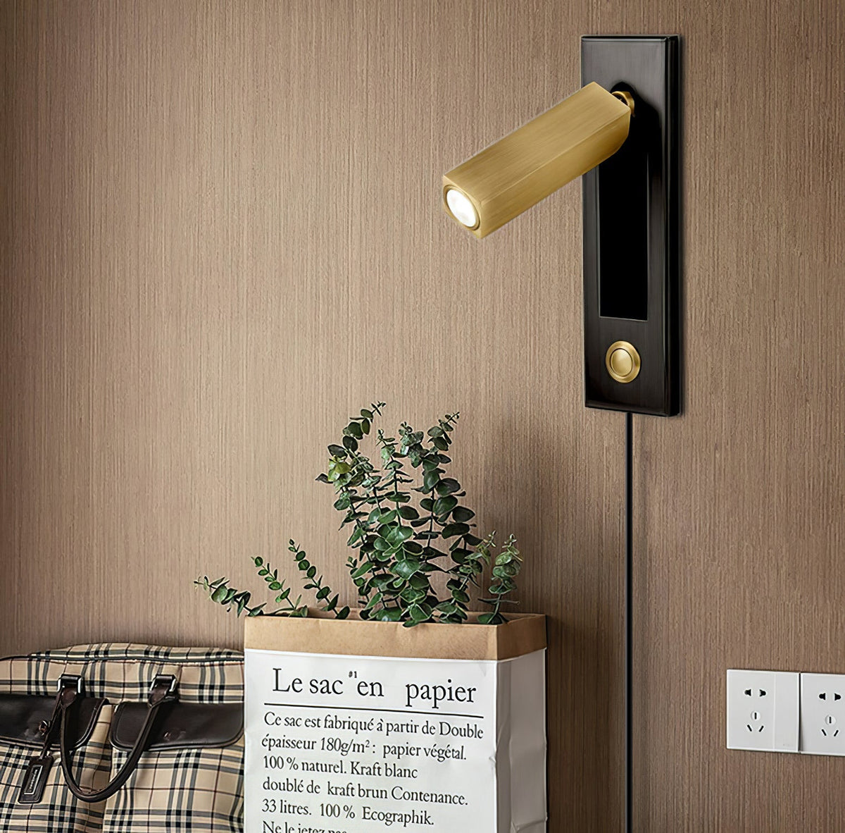 Velerelia aplique de pared enchufable para cama