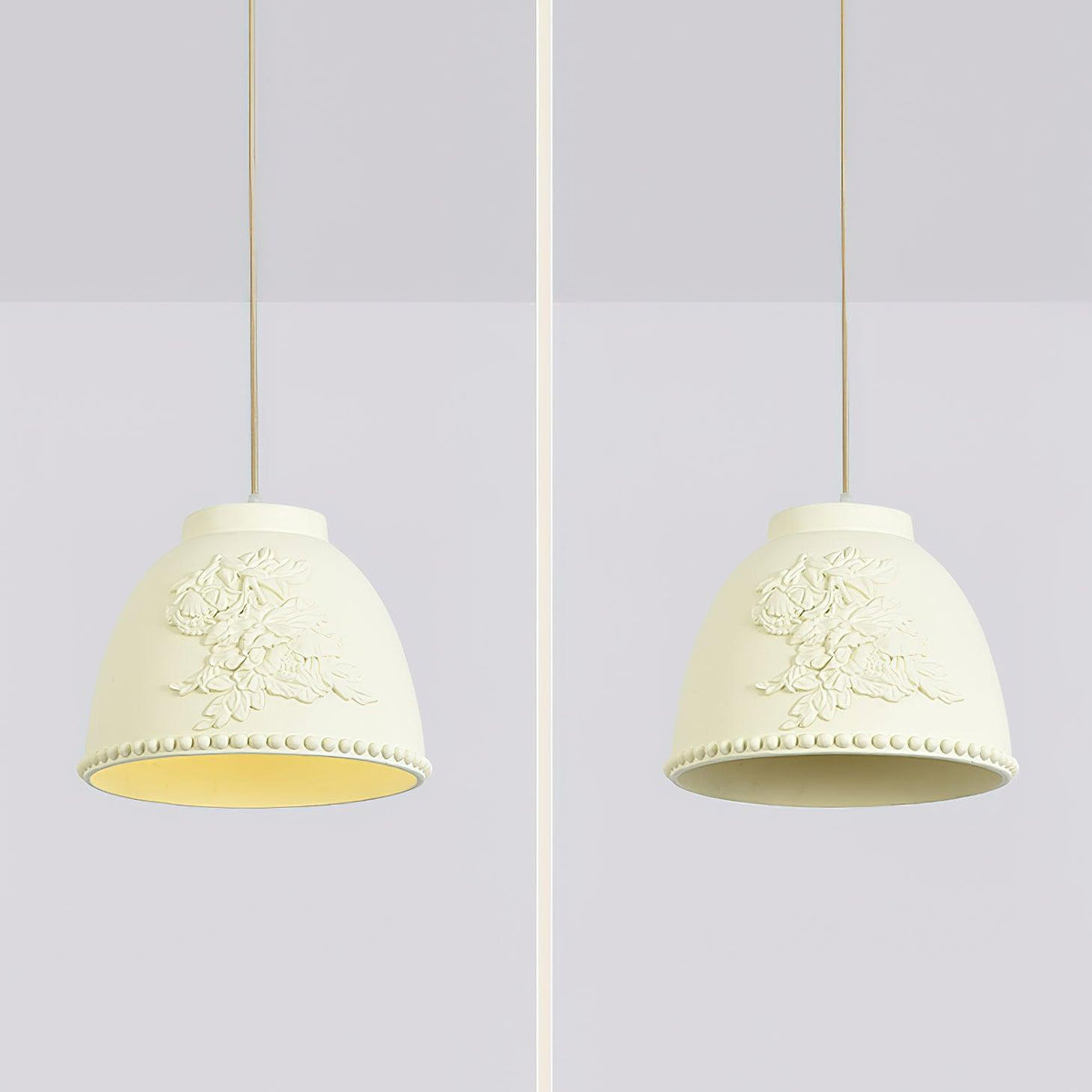 Lámpara colgante con diseño floral en relieve Flora