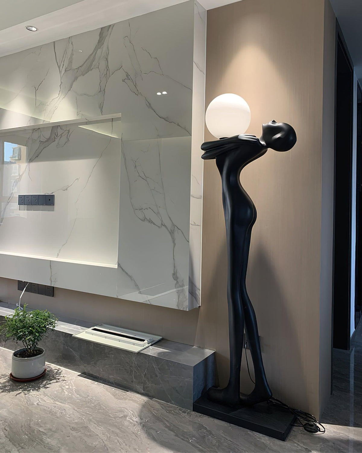 Ersolion lámpara de pie escultórica de fibra