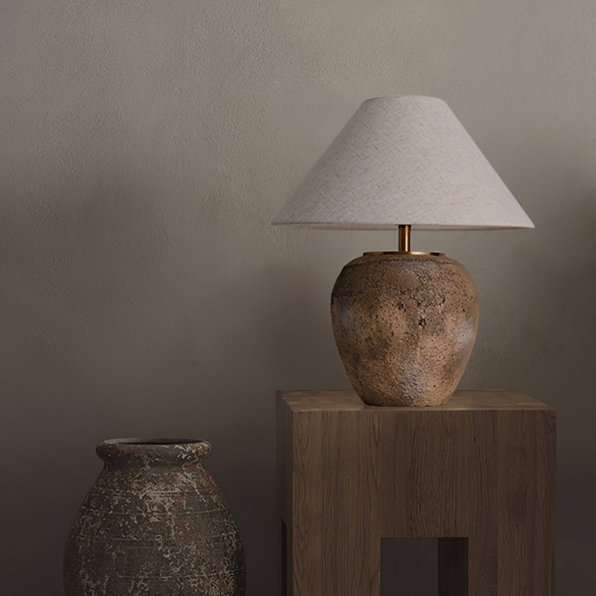 Terrava lámpara de mesa rústica en cerámica