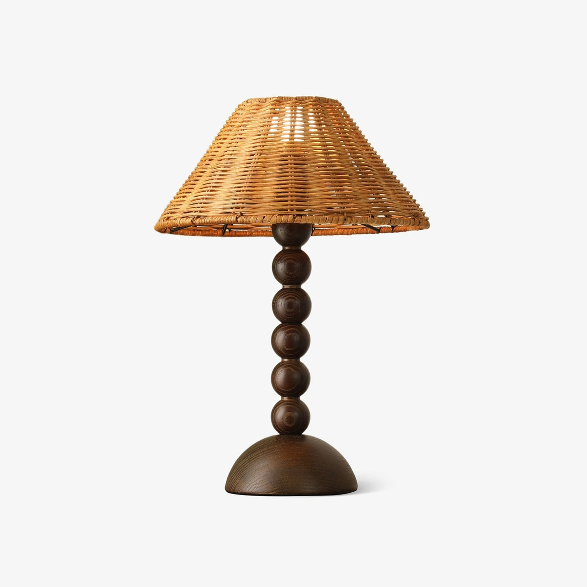 Auroran lámpara de mesa de madera y ratán