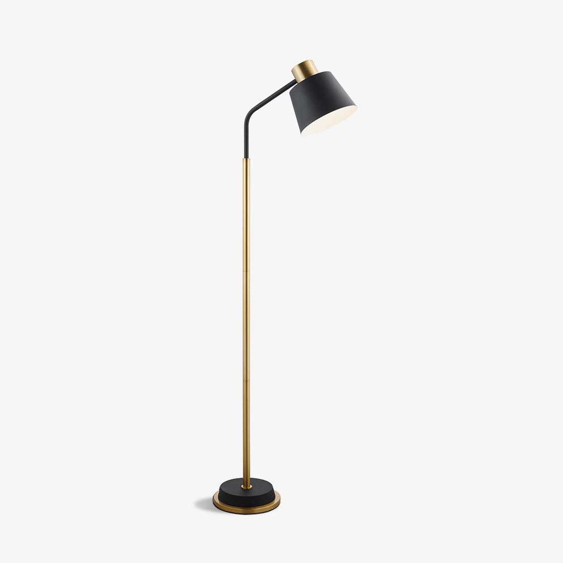 Xildas lámpara de pie minimalista en negro y dorado