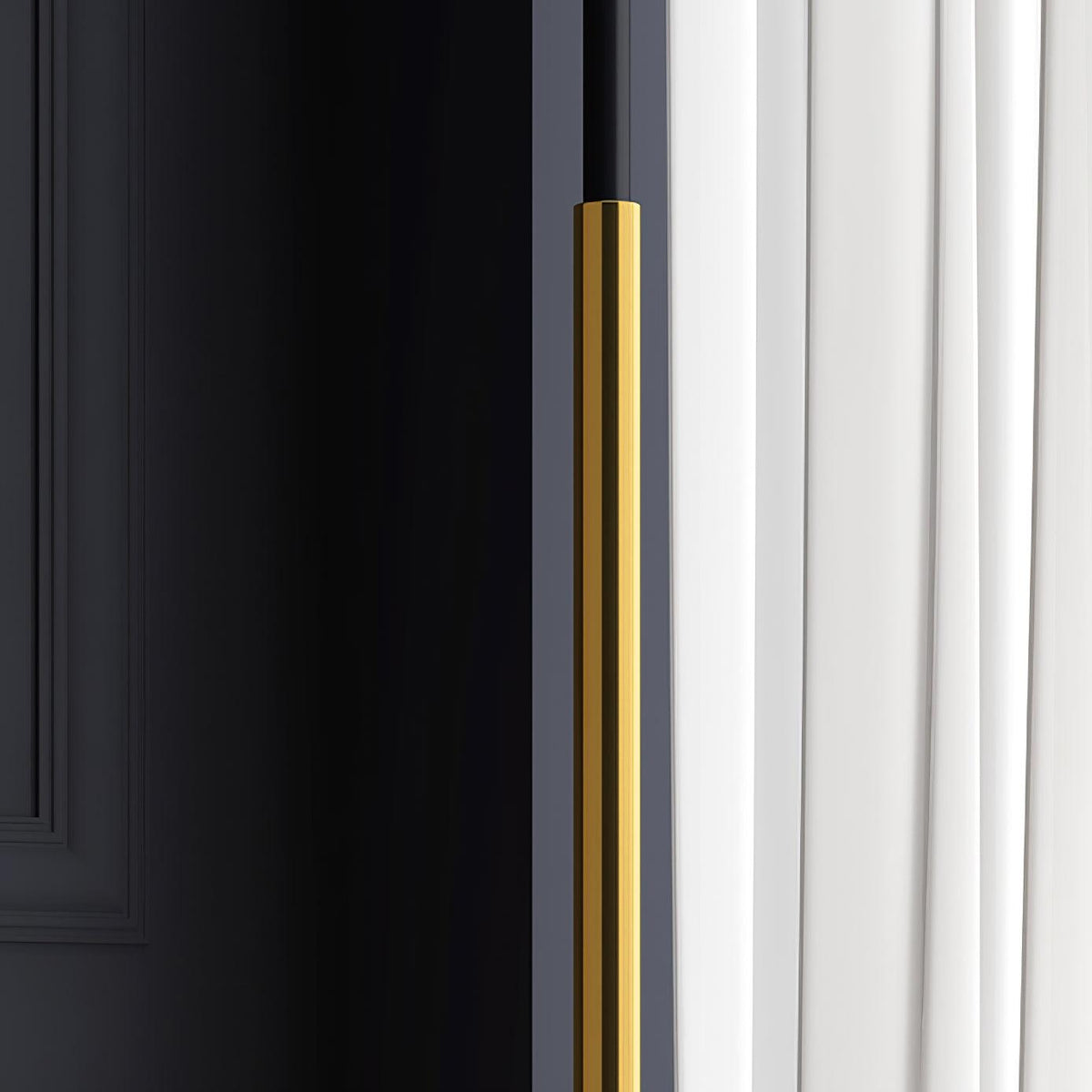 Xildas lámpara de pie minimalista en negro y dorado