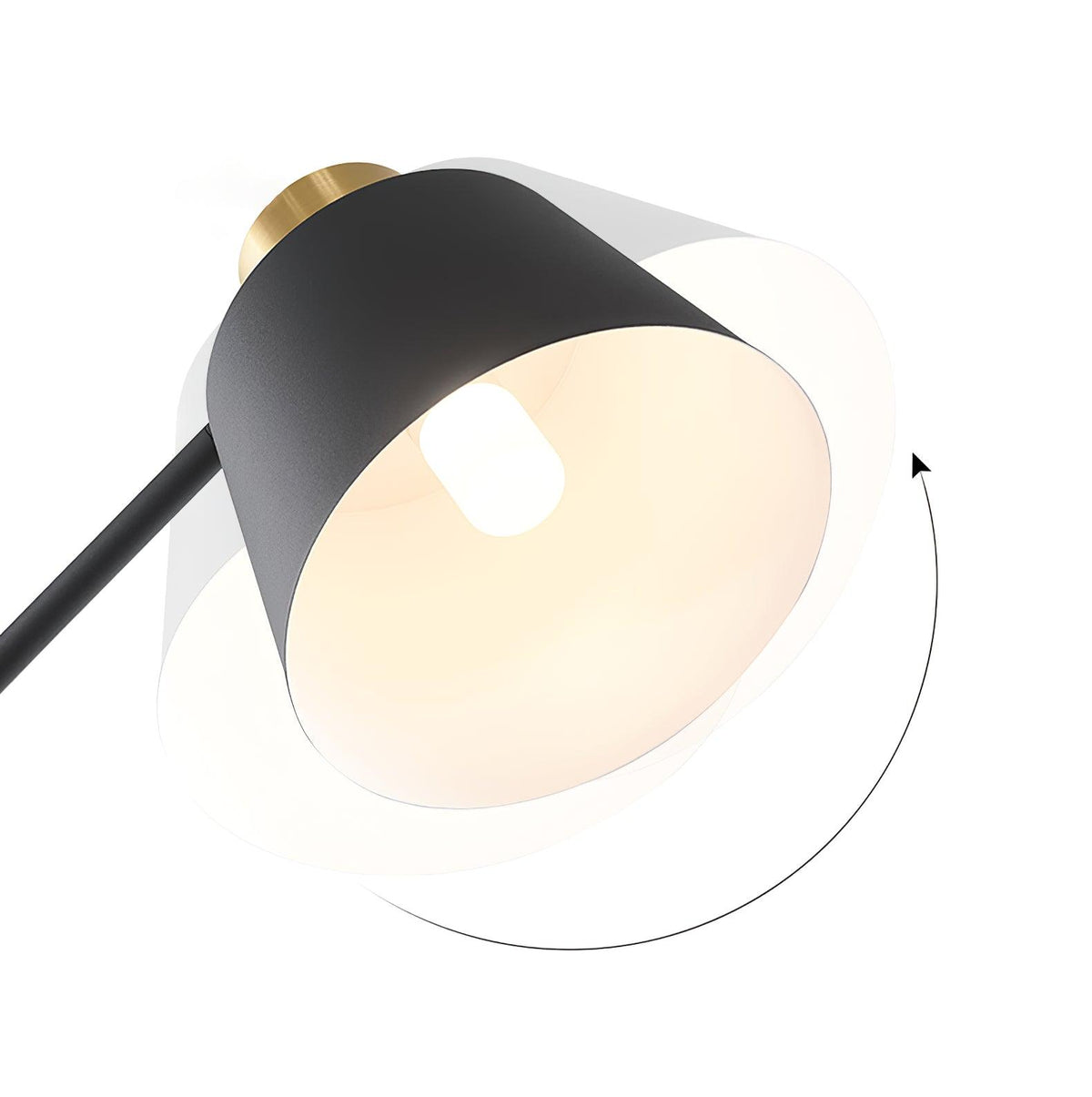 Xildas lámpara de pie minimalista en negro y dorado