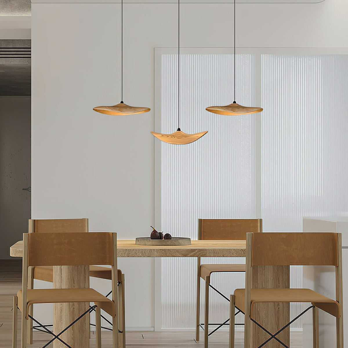 Abbott lámpara de araña moderna minimalista sin hojas, madera