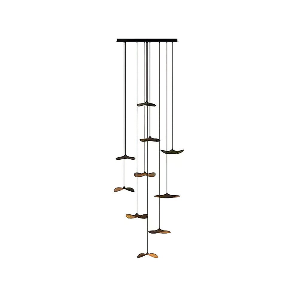 Abbott lámpara de araña moderna minimalista sin hojas, madera