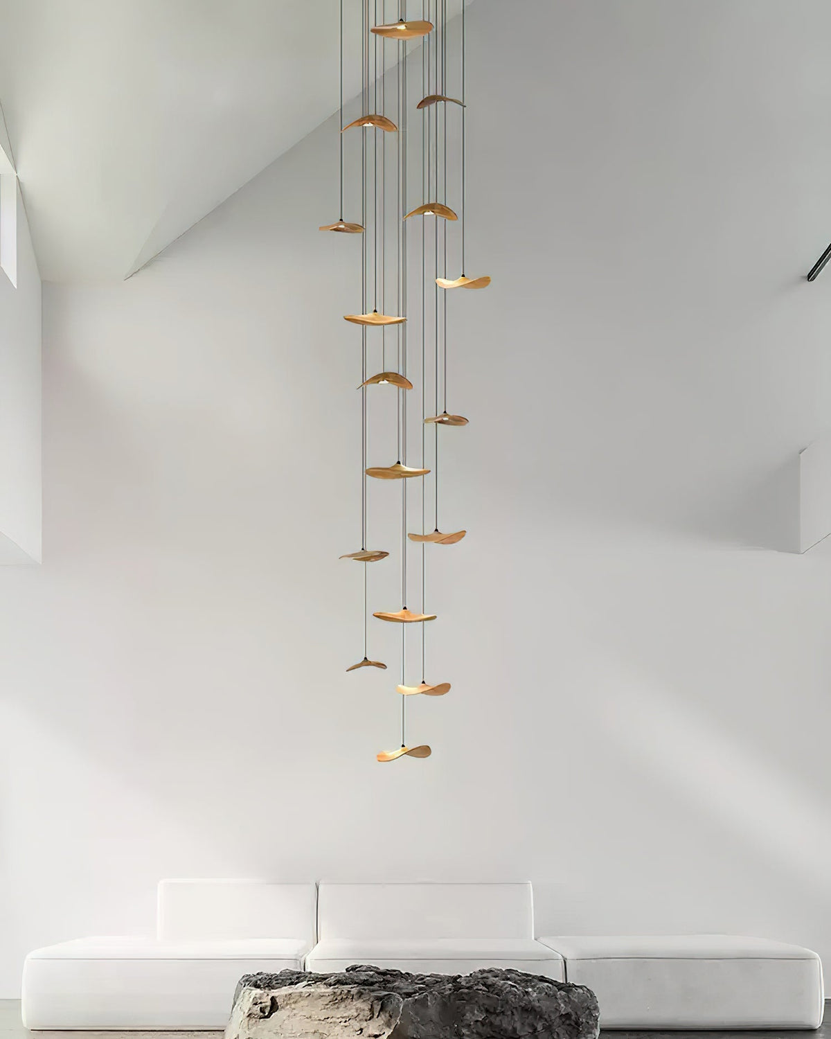 Abbott lámpara de araña moderna minimalista sin hojas, madera
