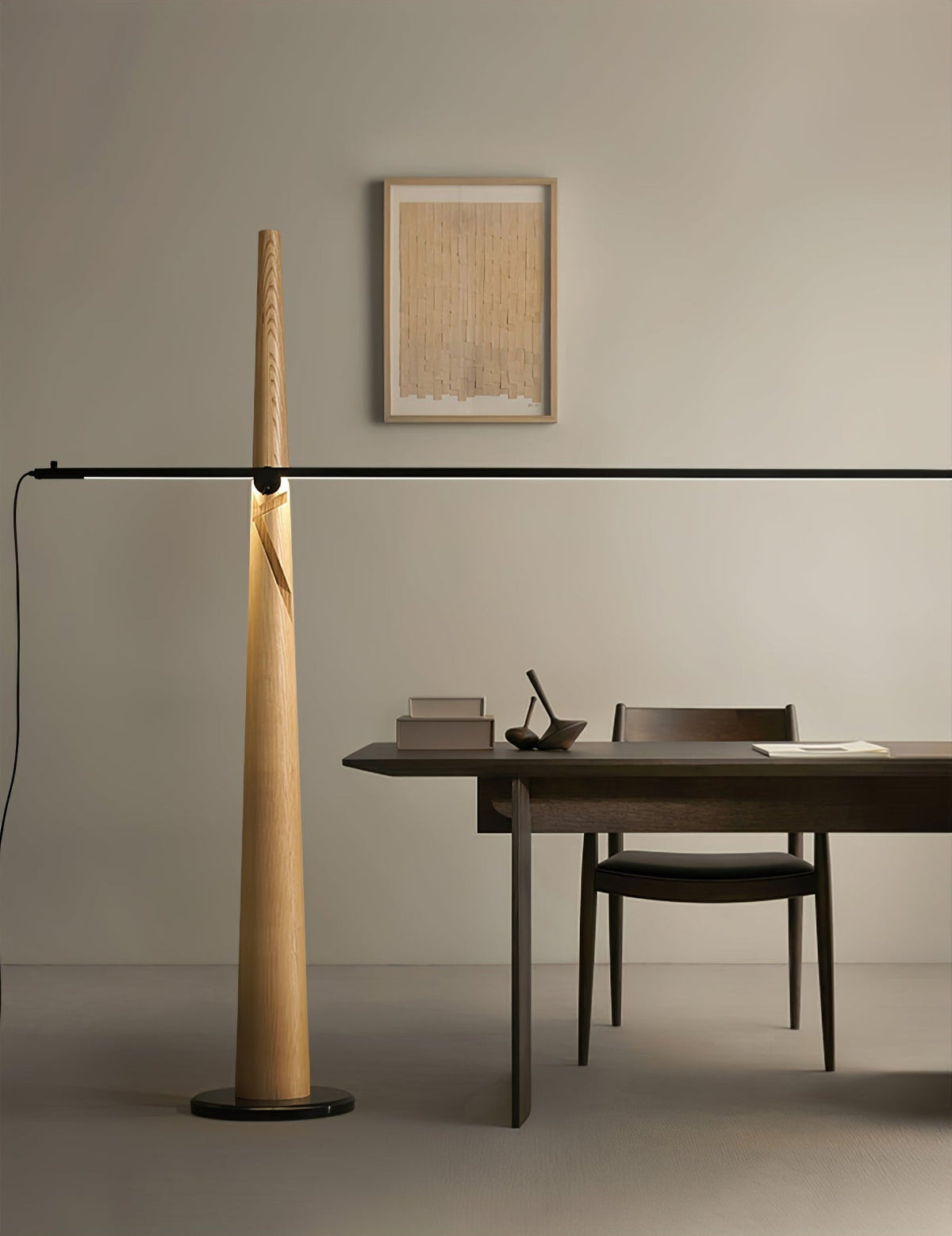 Ovelila lámpara de pie minimalista de madera