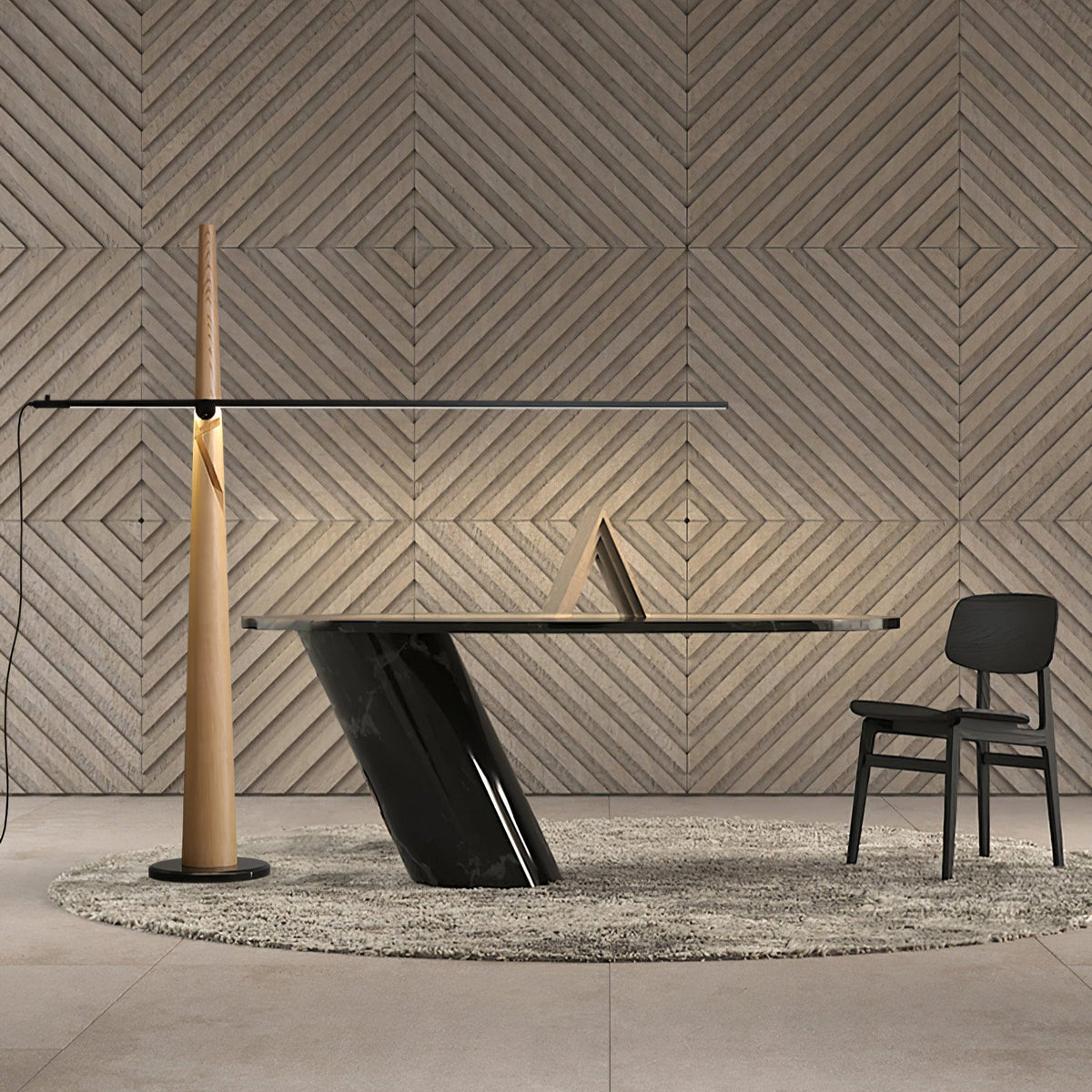 Ovelila lámpara de pie minimalista de madera