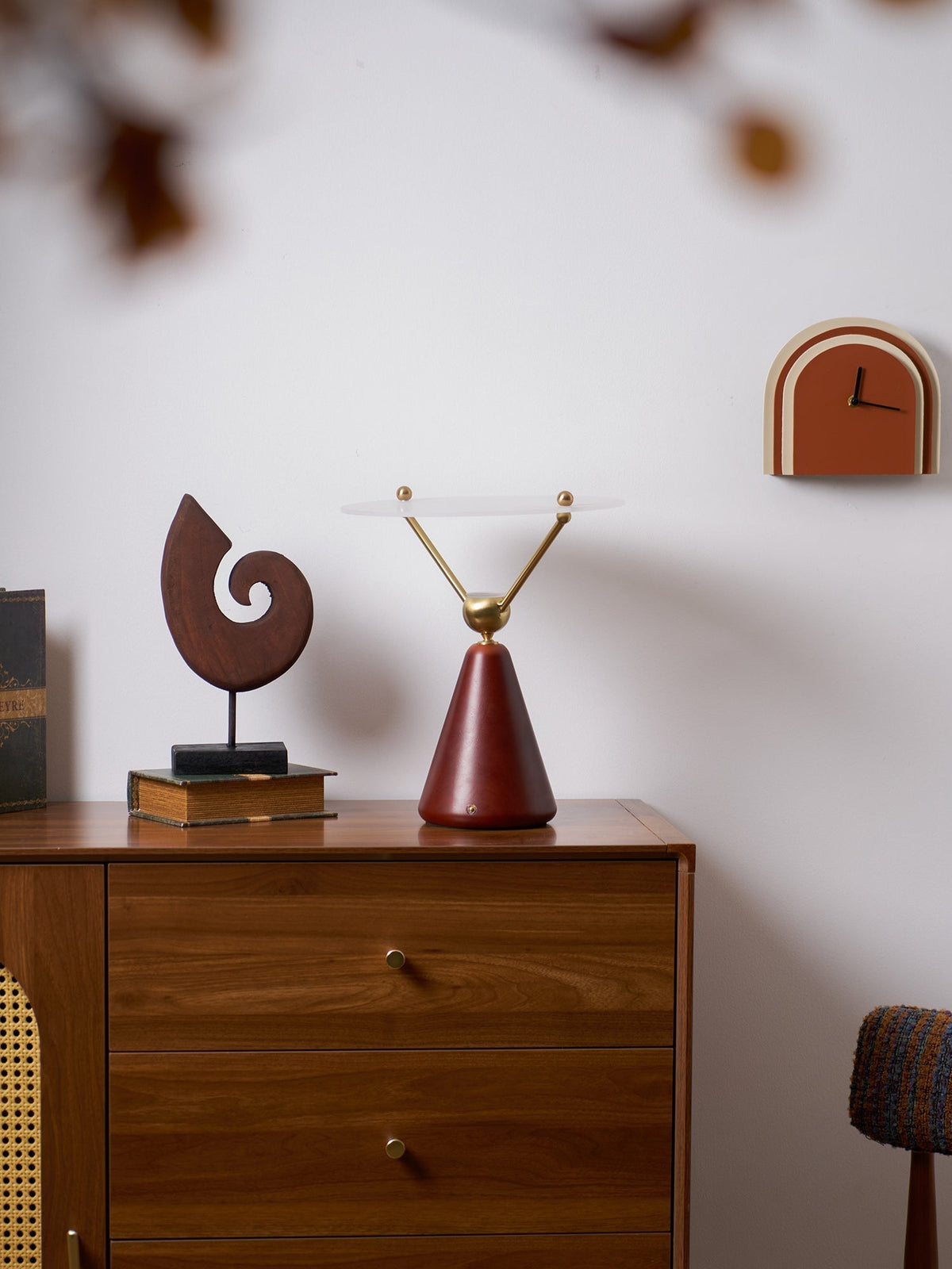 Balance lámpara de mesa moderna de madera