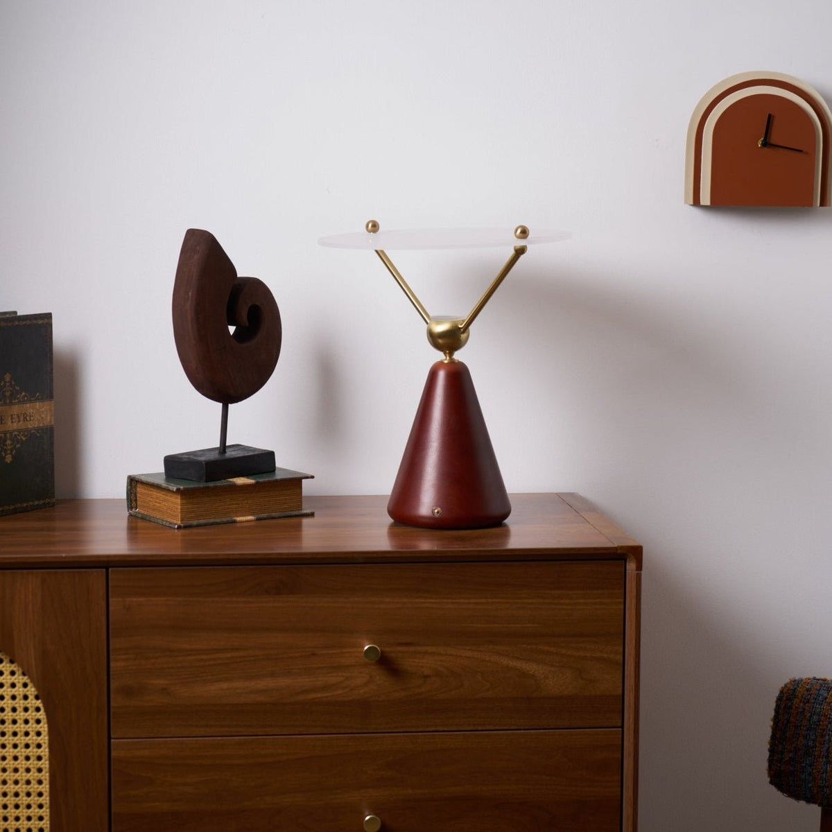 Balance lámpara de mesa moderna de madera