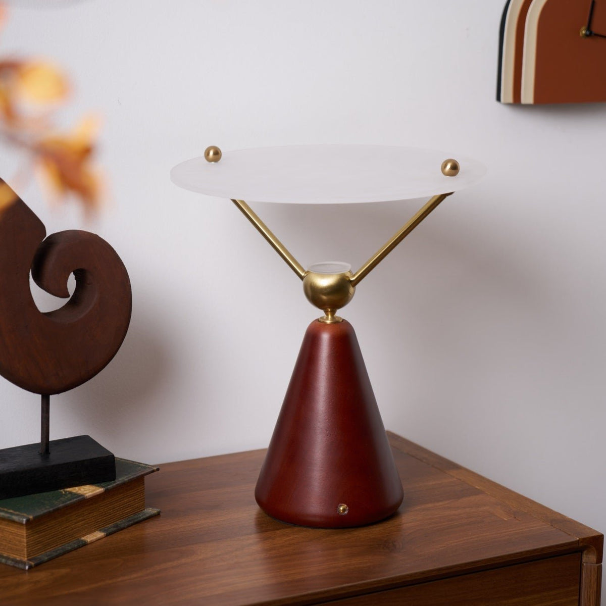 Balance lámpara de mesa moderna de madera
