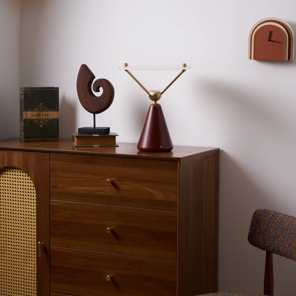 Balance lámpara de mesa moderna de madera